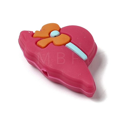 Hat with Bowknot Silicone Focal Beads SIL-M006-04B-1