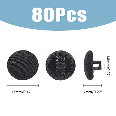80Pcs 1-Hole Silk & Plastic Shank Buttons FIND-FH0008-90A-1