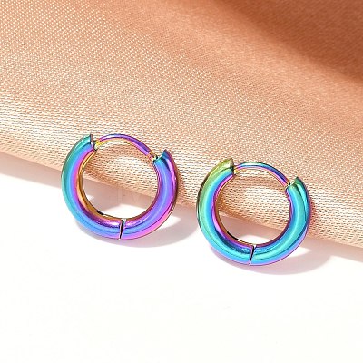 202 Stainless Steel Huggie Hoop Earrings EJEW-F111A-12mm-RC-1