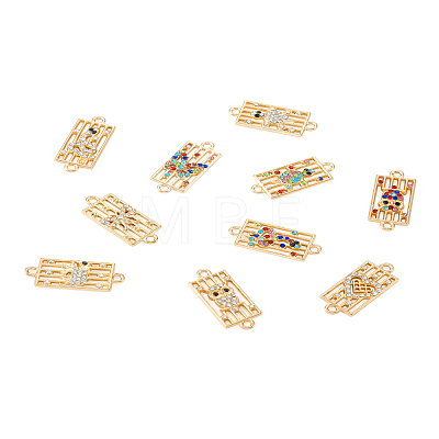 40Pcs 10 Styles Alloy Rhinestone Connector Charms FIND-TA0002-01-1