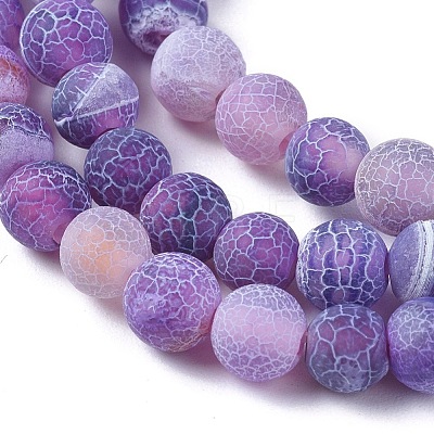 Natural Weathered Agate Beads Strands G-L534-01-6mm-1