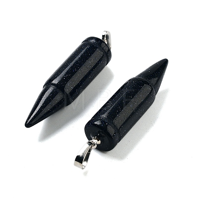 Synthetic Blue Goldstone Pointed Pendants G-A231-03C-1