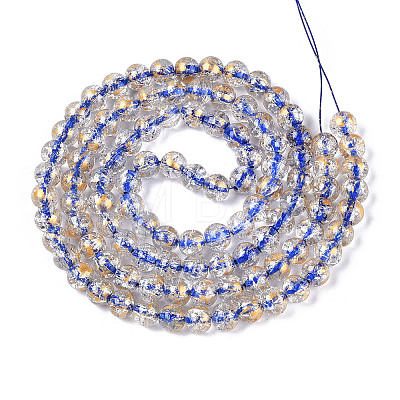 Crackle Transparent Glass Beads Strands GLAA-N030-8mm-01D-1