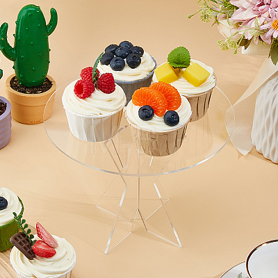 Acrylic Round Dessert Display Easels ODIS-WH0079-009-1