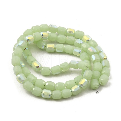 Frosted Imitation Jade Glass Beads Strands GLAA-P058-08A-05-1