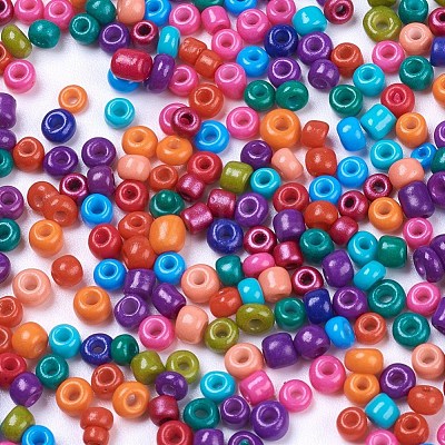 8/0 Baking Paint Glass Seed Beads X-SEED-S002-KM-1