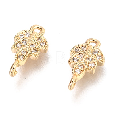 Brass Micro Pave Clear Cubic Zirconia Links Connectors ZIRC-H116-05G-1