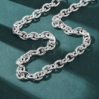 9MM 304 Stainless Steel Cable Chain OT Necklaces for Women NJEW-G194-03S-1
