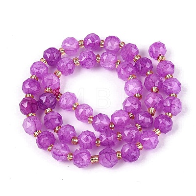 Ombre Effect Dyed Transparent Crackle Glass Beads Strands GLAA-Q111-8MM-04-1