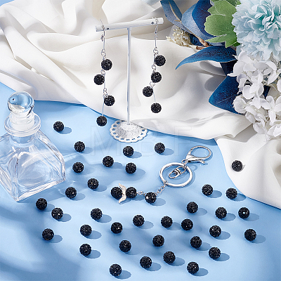 200Pcs Pave Disco Ball Beads RB-PH0001-41B-1