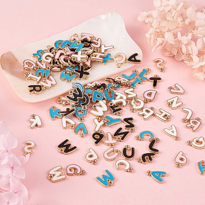 104Pcs Letter A~Z Alloy Enamel Pendant Charms JX170A-1