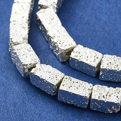 Electroplated Natural Lava Rock Beads Strands G-I360-K01-04-1