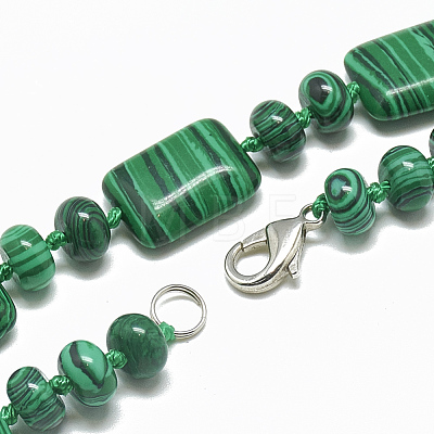 Synthetic Malachite Beaded Necklaces NJEW-S395-06-1