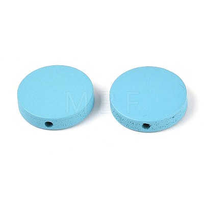 Painted Natural Poplar Wood Beads X-WOOD-S045-063B-07-1