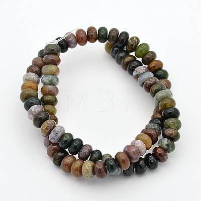 Rondelle Natural Indian Agate Beads Strands G-M135-04-1