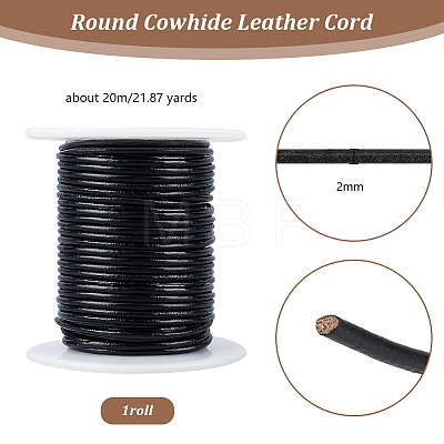 20M Round Cowhide Leather Cord WL-WH0015-01B-02-1