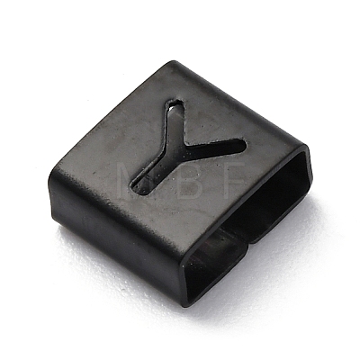 Ion Plating(IP) 304 Stainless Steel Square Slide Charms STAS-L132-21Y-B-1