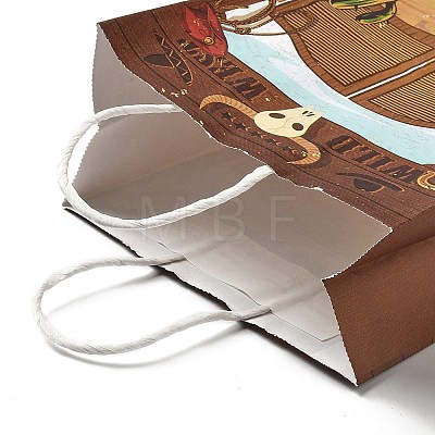 Cowboy Series Printed Kraft Paper Tote Bags ABAG-B006-02C-1