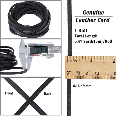 Gorgecraft Flat Cowhide Leather Jewelry Cord LC-GF0001-10B-04-1