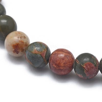 Natural Polychrome Jasper/Picasso Stone/Picasso Jasper Bead Stretch Bracelets BJEW-K212-A-001-1