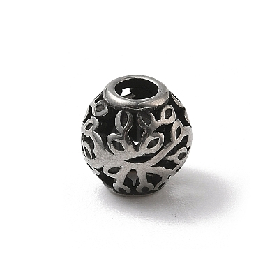 304 Stainless Steel European Beads STAS-H238-09M-AS-1