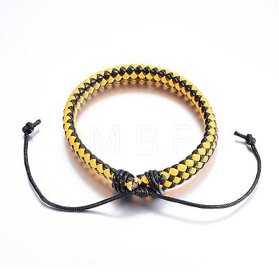 Adjustable Braided PU Leather Cord Bracelets BJEW-P099-11-1