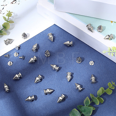 50Pcs Zinc Alloy Spikes Screwback Studs FIND-GF0008-53C-1