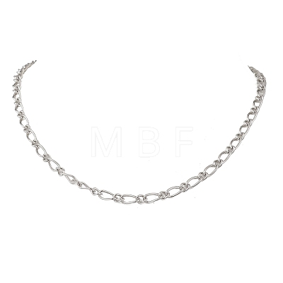 5MM 304 Stainless Steel Figaro Chain Necklaces for Women NJEW-JN05629-1