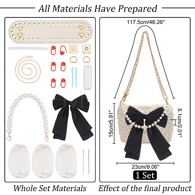 DIY Women's Bowknot Crossbody Bag Making Kits PURS-WH0005-58A-1