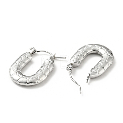 Non-Tarnish 304 Stainless Steel Rectangle Chunky Hoop Earrings for Women EJEW-G293-05P-1