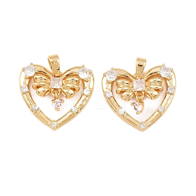 Brass Micro Pave Cubic Zirconia Pendants KK-I475-05G-02-1