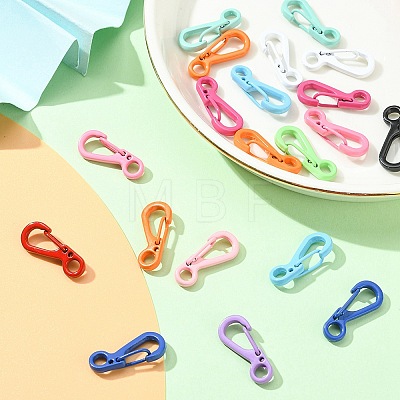 20Pcs Spray Painted Alloy Push Gate Snap Keychain Clasp Findings FIND-YW0001-81-1