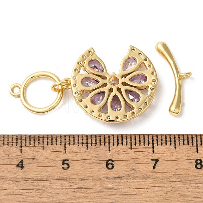 Brass with Pave Cubic Zirconia Toggle Clasps KK-N254-88G-1