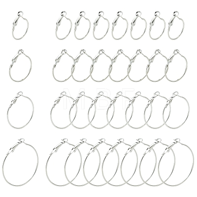 32Pcs 4 Styles Iron Huggie Hoop Earring Findings IFIN-FS0001-49B-1