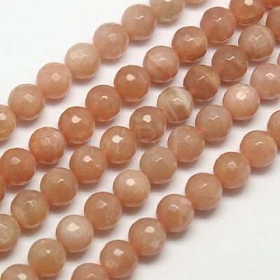 Natural Sunstone Beads Strands G-J157-8mm-08-1