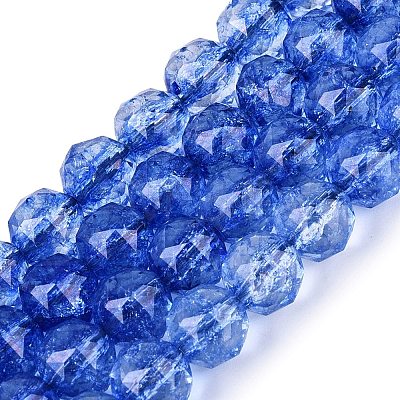 Crackle Transparent Glass Beads Strands GLAA-Q108-02A-02-1