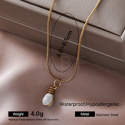 Vintage 304 Stainless Steel Light Bulb Pendant Necklaces for Women HM0119-4-1