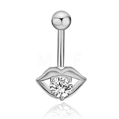 Clear Cubic Zirconia Belly Button Rings WG9960A-22-1
