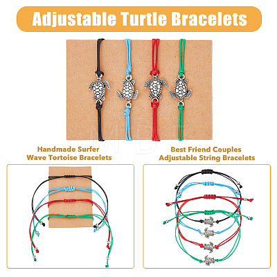 FIBLOOM 12Pcs 2 Colors Tortoise Alloy Link Bracelets Set BJEW-FI0001-40-1