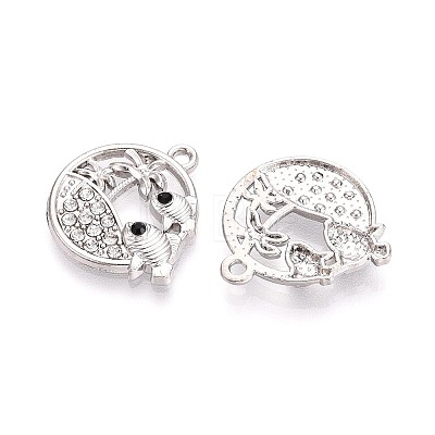 Alloy and Rhinestone Pendants PALLOY-T092-18B-P-1