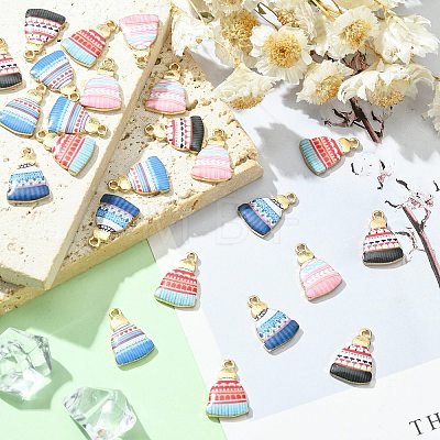 25Pcs 5 Styles Printed Alloy Pendants PALLOY-CJ0002-50-1