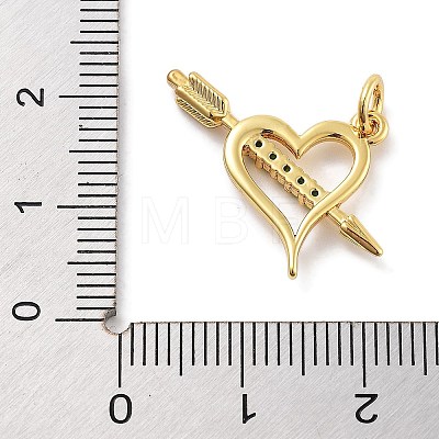 Rack Plating Brass Micro Pave Cubic Zirconia Pendants KK-Z071-88G-02-1