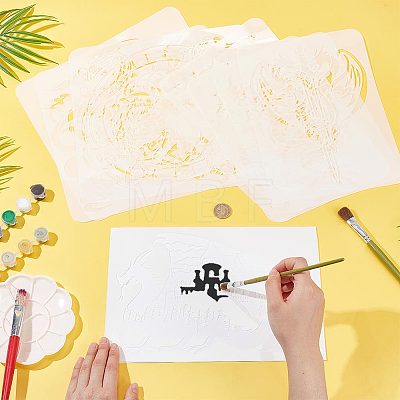 PET Hollow Out Drawing Painting Stencils DIY-WH0394-0262-1