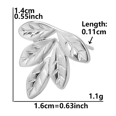 Non-Tarnish Fashion Leaf 304 Stainless Steel Stud Earrings for Women VG1798-5-1