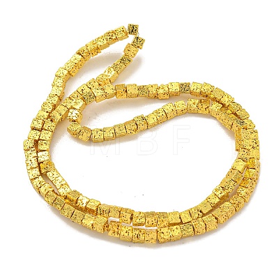 Electroplated Natural Lava Rock Beads Strands G-E602-03C-A-1