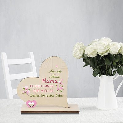 Wooden Heart Table Decorations DJEW-WH0017-001-1