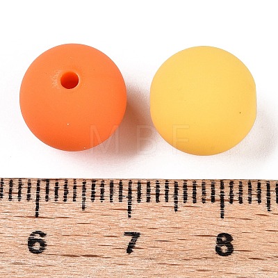 Rubberized Style Imitated Silicone Acrylic Beads MACR-T048-01B-16-1