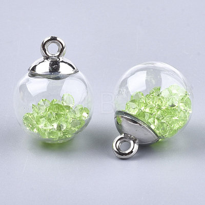 Glass Ball Pendants GLAA-T003-04C-1