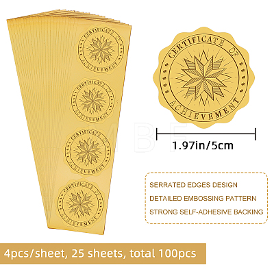 Self Adhesive Gold Foil Embossed Stickers DIY-WH0211-396-1