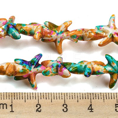 Spray Painted Synthetic Turquoise Beads Strands G-E617-A01-01-1